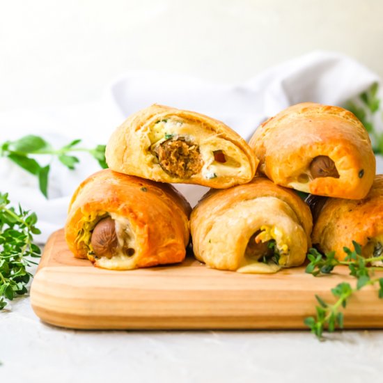 Veggie breakfast pigs in a blanket