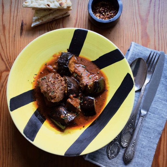 Greek Eggplant Beef Stew