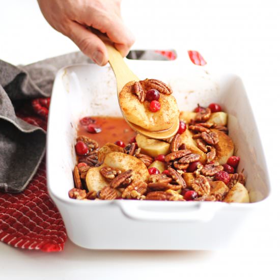 Maple pecan fall fruit bake