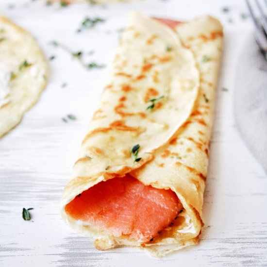 Savory Crepes with Smoked Salmon