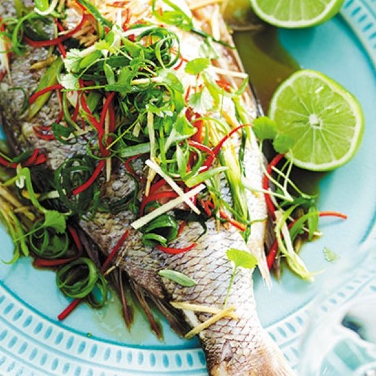 Steamed fish with soy sauce