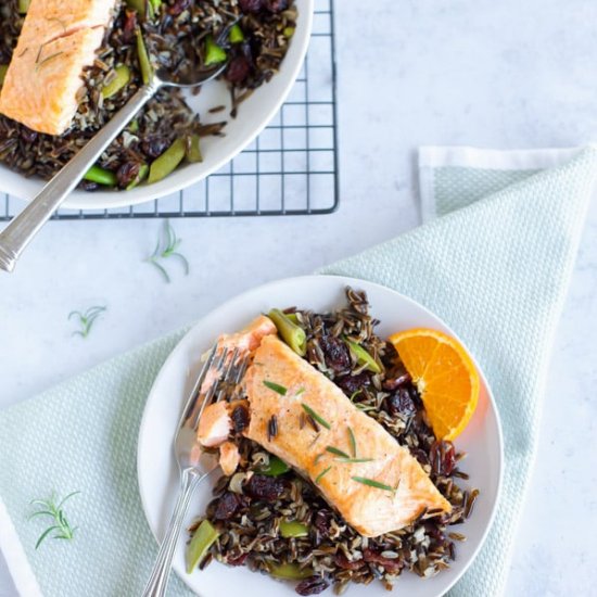 Baked Salmon with Black Rice