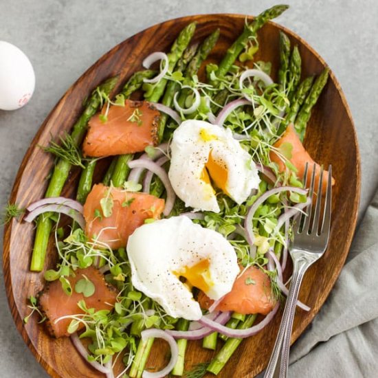 Roasted Asparagus with Poached Eggs