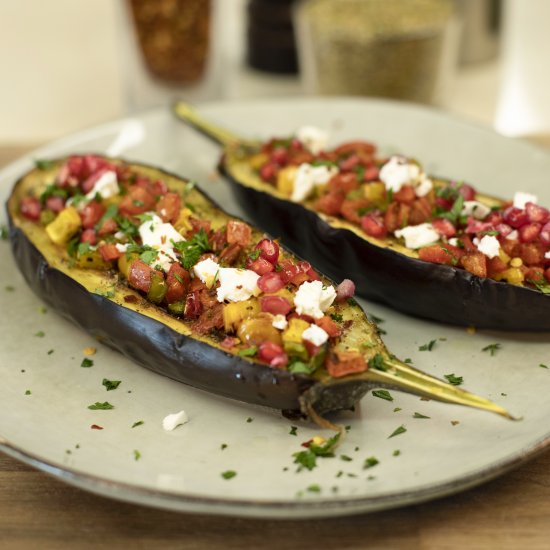 Keto Roasted Eggplant Boats