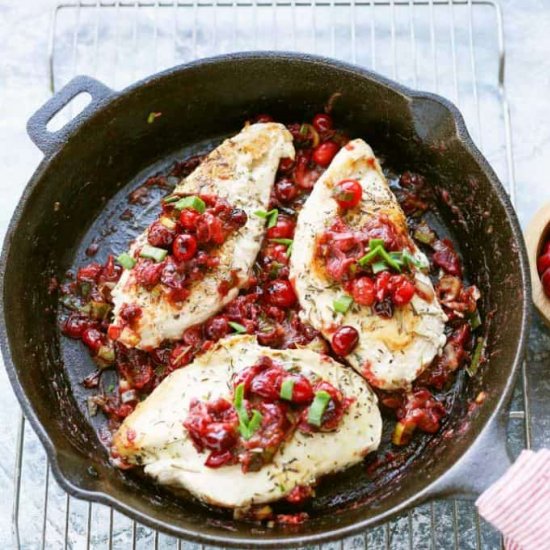 Skillet Cranberry Leek Chicken