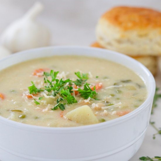 Vegan Slow Cooker Pot Pie Soup