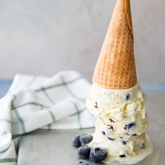 Kaffir Lime & Blueberry Frz Custard