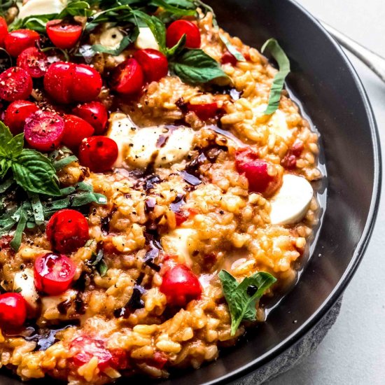 Creamy Caprese Tomato Risotto