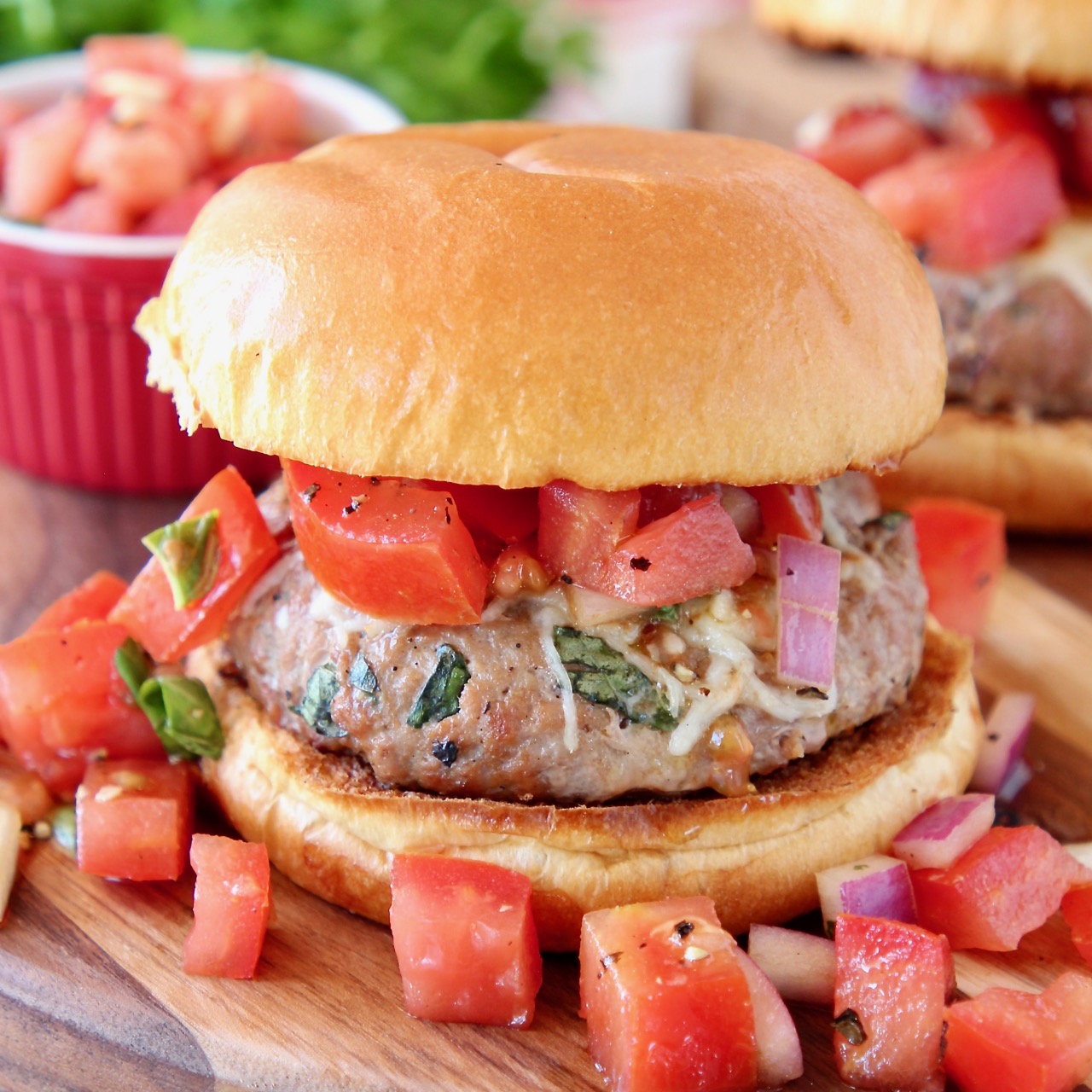 Bruschetta Turkey Burgers