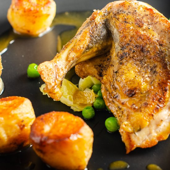 Guinea Fowl with a Rich Chicken Jus