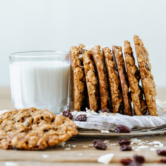 Coconut Cherry Oatmeal Cookies