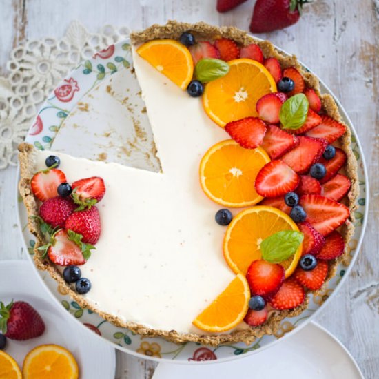 Orange Berry Panna Cotta Tart