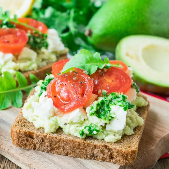 Goat Cheese and Avocado Toasts