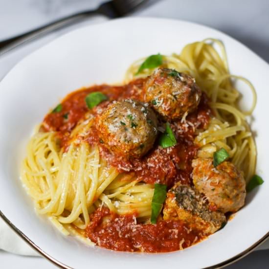 Spaghetti and Turkey Meatballs