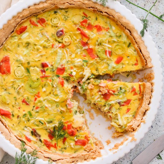 Smoked Salmon & Leeks Keto Quiche