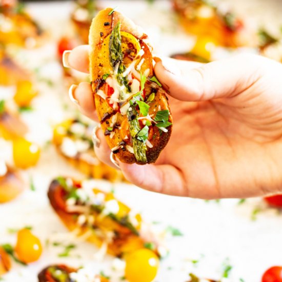 Asparagus and Tomato Crostini