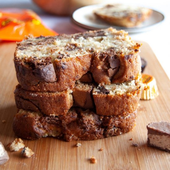 Peanut Butter Cup Banana Bread