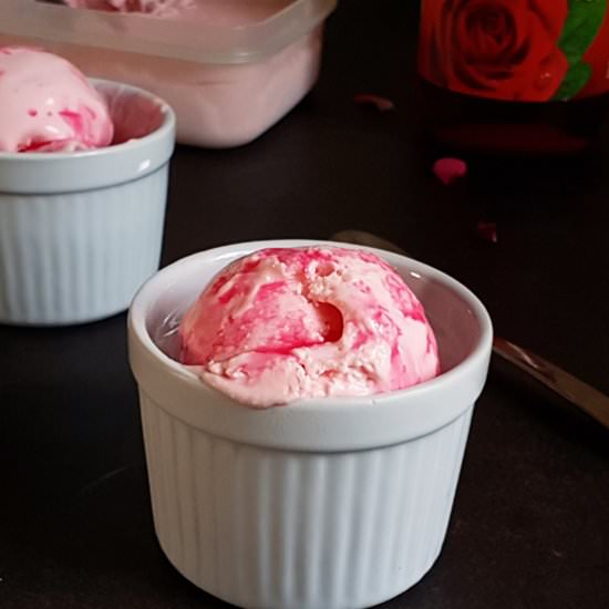 NO CHURN ROSE ICE CREAM | 3 INGREDI