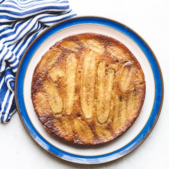 Low Sugar Banana Upside-Down Cake