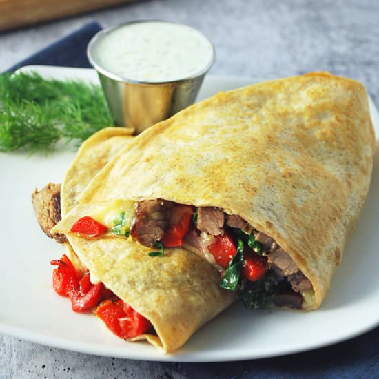 Mediterranean Steak Quesadillas