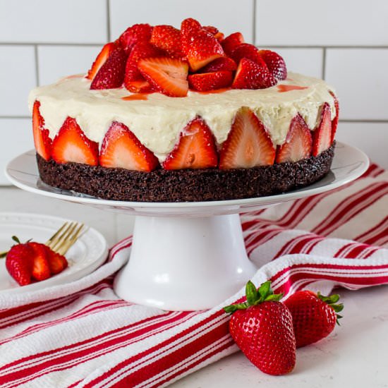 Strawberry Brownie Cheesecake