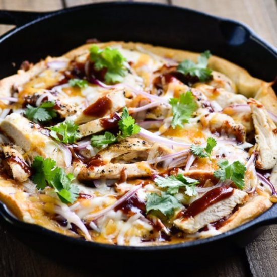 skillet bbq chicken pizza