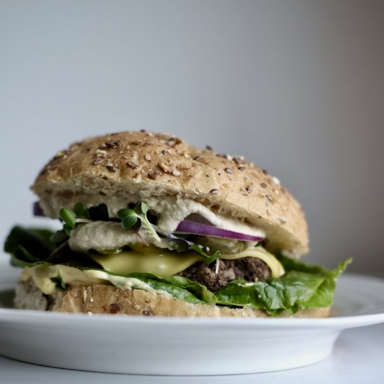 Bangin’ Barley Black Bean Burgers