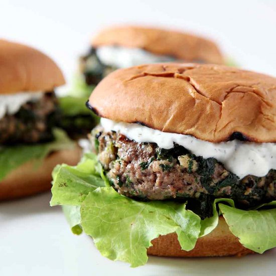 Spinach and Feta Burgers