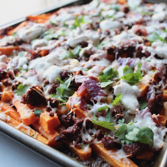 Loaded Chorizo Sweet Potato Fries