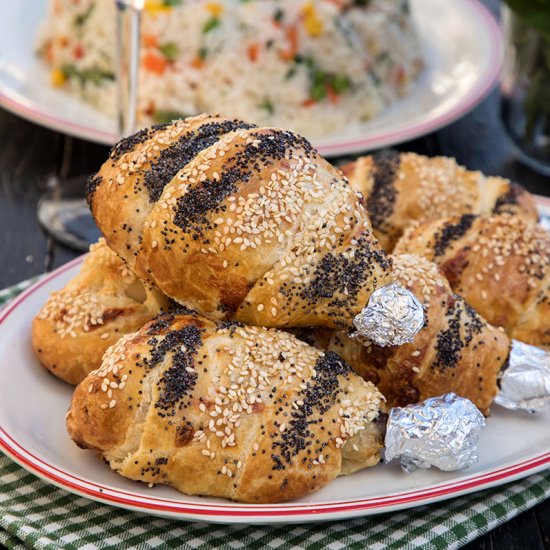 Chicken legs in puff pastry