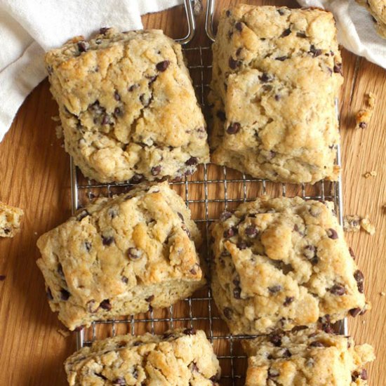 Crumbly Chocolate Chip Scones