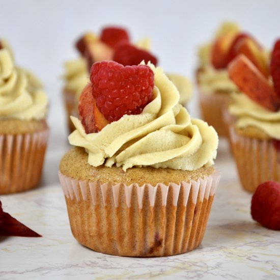 Raspberry Peach Cupcakes