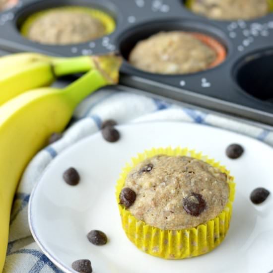 Vegan Banana Chocolate Chip Muffins