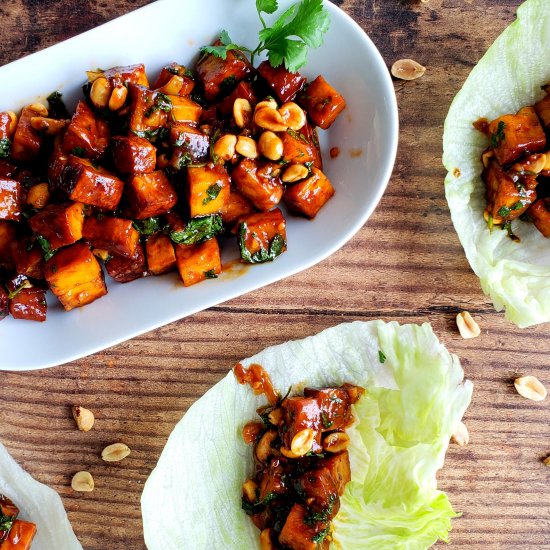 General Tao Tofu Lettuce Wraps