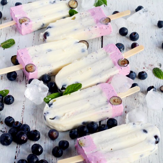 Blueberry cheesecake popsicles