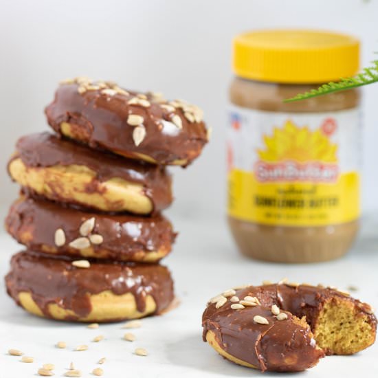 Sunflower Butter + Chocolate Donuts