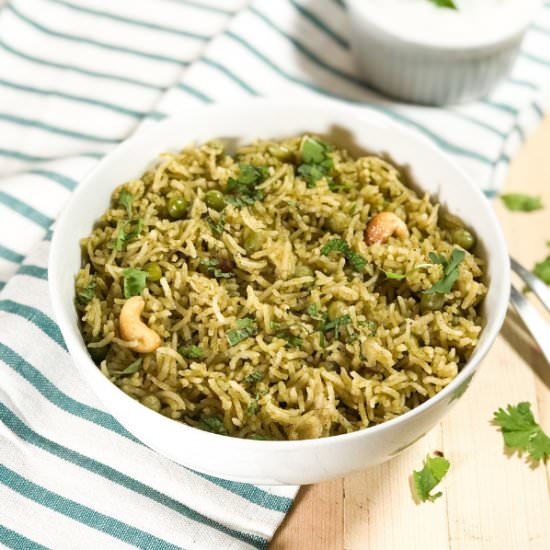 Matar Pulao – Cilantro Peas Rice