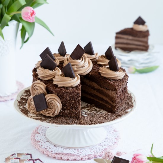 mocha cake with coffee liqueur