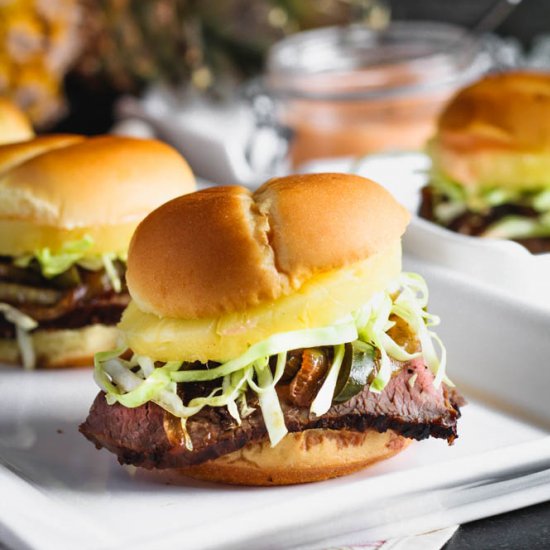 Teriyaki Steak & Pineapple Sliders