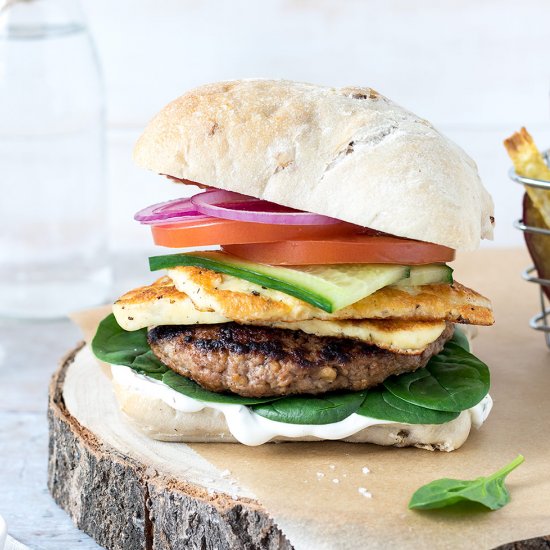 Lamb and Haloumi Burgers