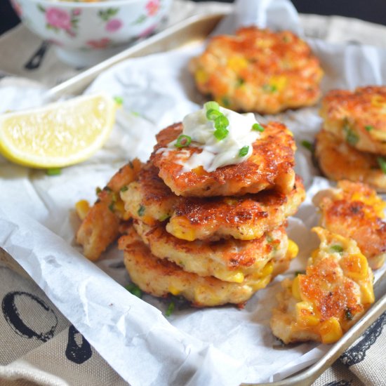 CHICKEN & CORN FRITTERS