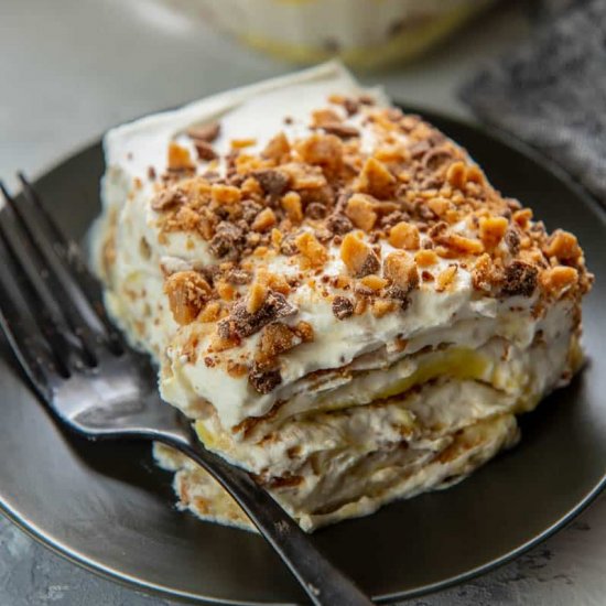 Chocolate Toffee Bits Icebox Cake