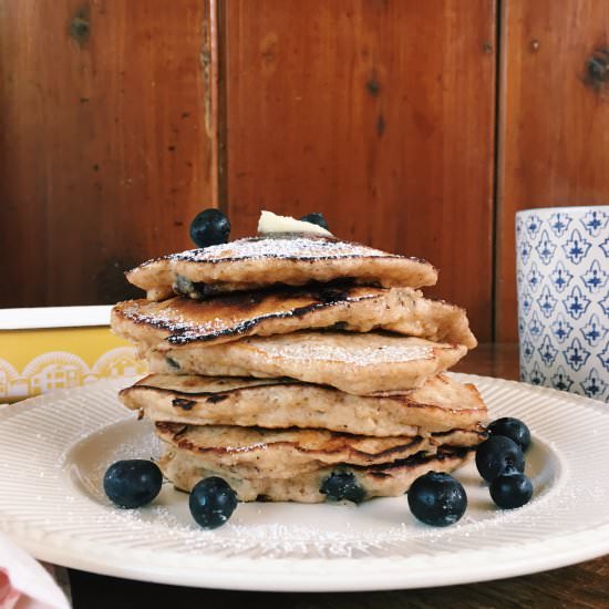 Whole Wheat Blueberry Pancakes