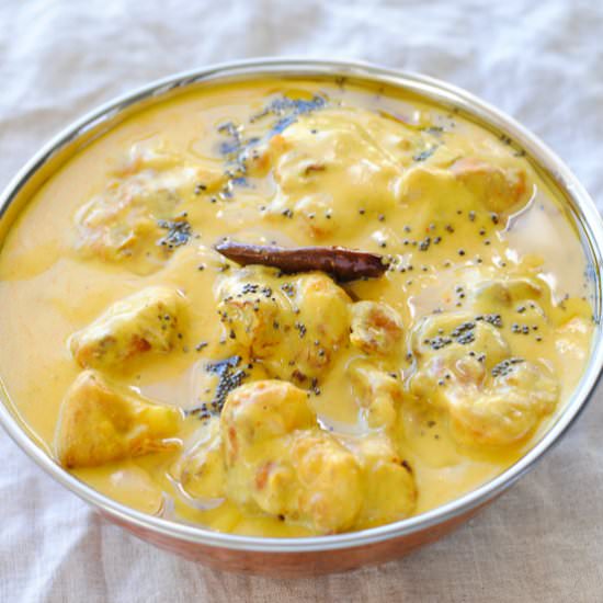 Kadhi (Veggie Fritters in Yogurt)