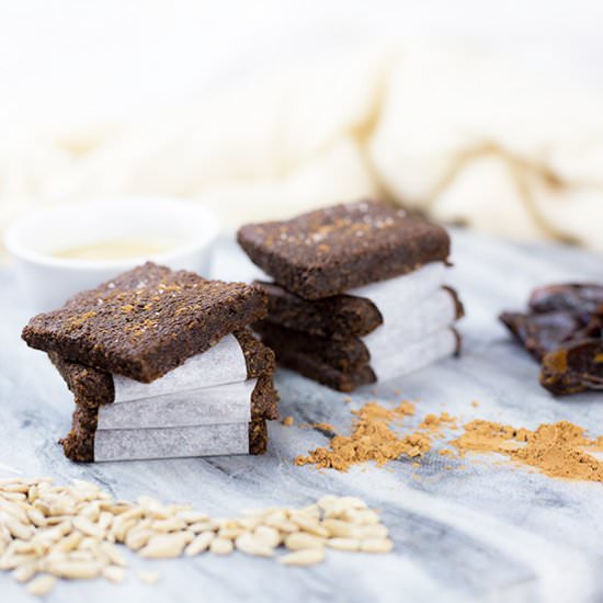 Carob & Tahini Seed Bars (Paleo)