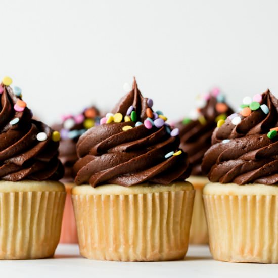 Yellow Birthday Cupcakes