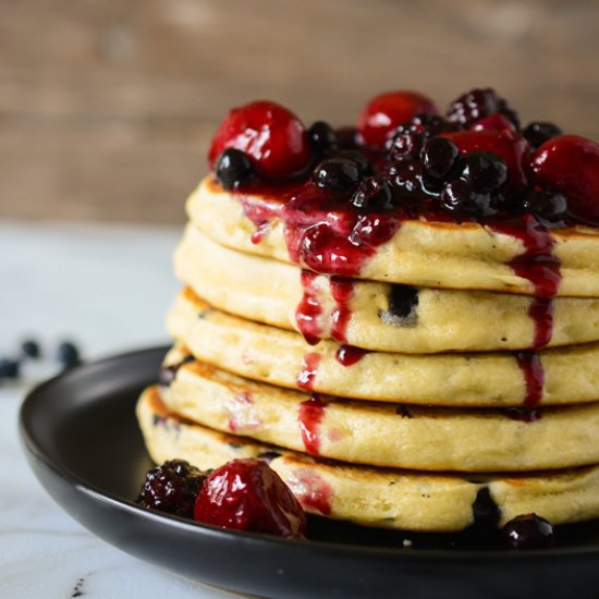 Multigrain Blueberry Pancakes