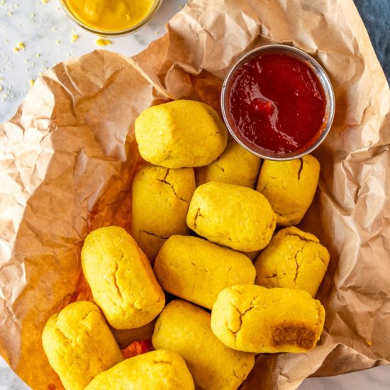 Easiest Vegan Corn Dog Bites Recipe