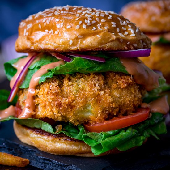 Cheesy Veggie Burgers