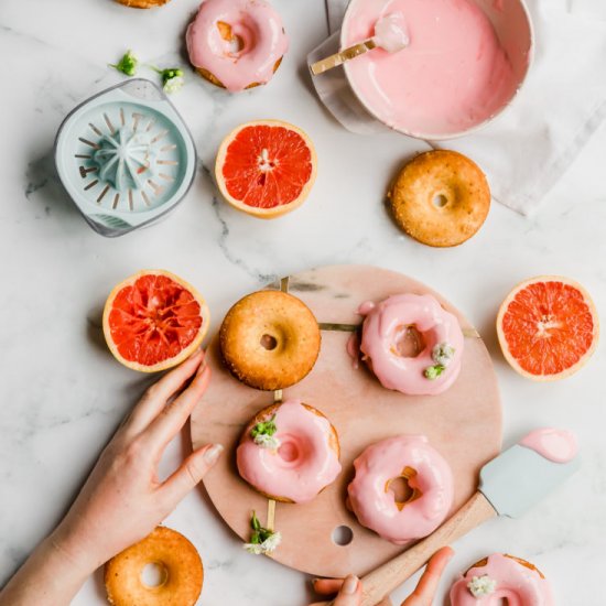 Zesty Grapefruit Baked Donuts